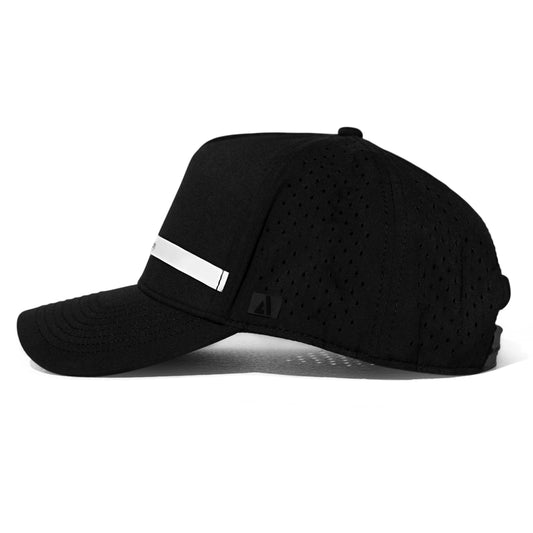 Agility Apparel Jet Black Cruz Performance Cap — adjustable closure and pre-curved visor