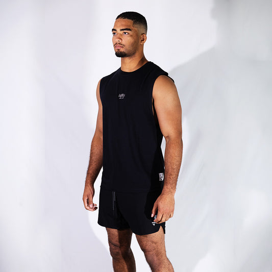 Black Training Tank | Relaxed Fit Moisture-Absorbing Tank with UPF40+