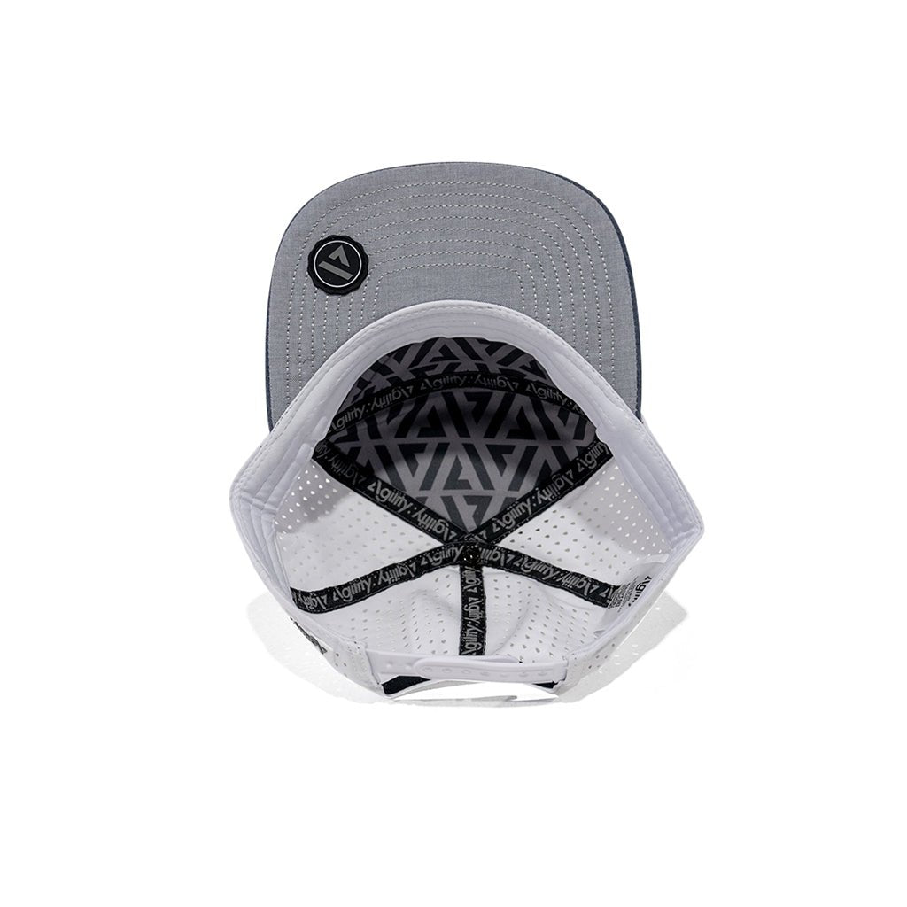 White Pursue Performance Cap | Lightweight Moisture - Wicking Running Hat - AgilityApparel