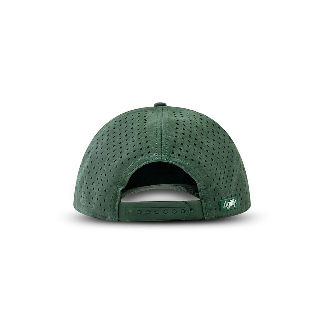 Deep Forest Green Cruz Performance Cap back view - snapback adjustment and structured crown design