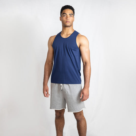 Grey Marle Mid Weight Organic Terry Cut-off Short 5.5"