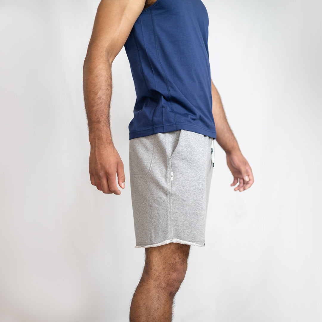 Grey Marle Mid Weight Organic Terry Cut-off Short 5.5"