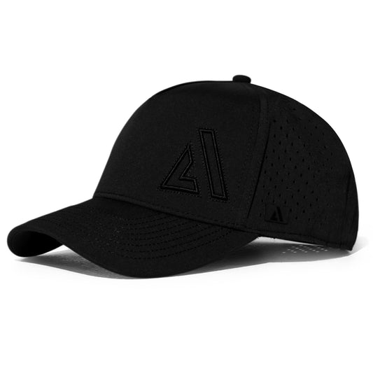Agility Apparel Black Cruz Performance Cap — adjustable closure and pre-curved visor
