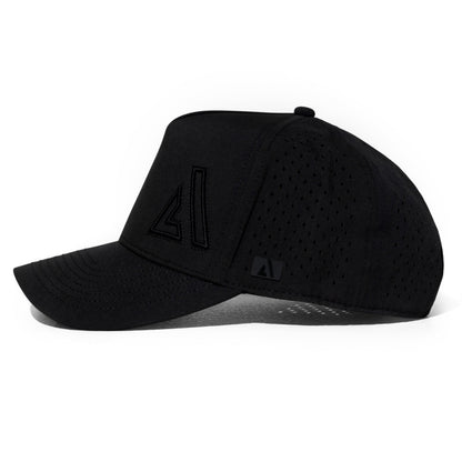 Black Cruz Performance Cap — moisture-wicking fabric for training in Australian heat
