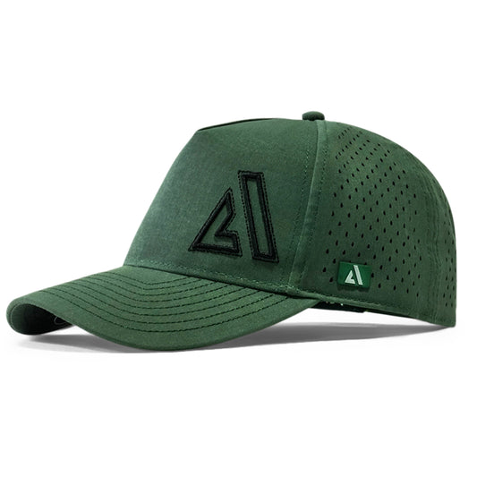 Agility Apparel Deep Forest Green Cruz Performance Cap — adjustable closure and pre-curved visor
