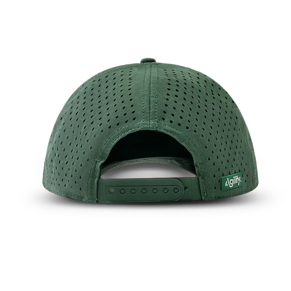 Deep Forest Green Cruz Performance Cap by Agility Apparel — back view showing adjustable closure

