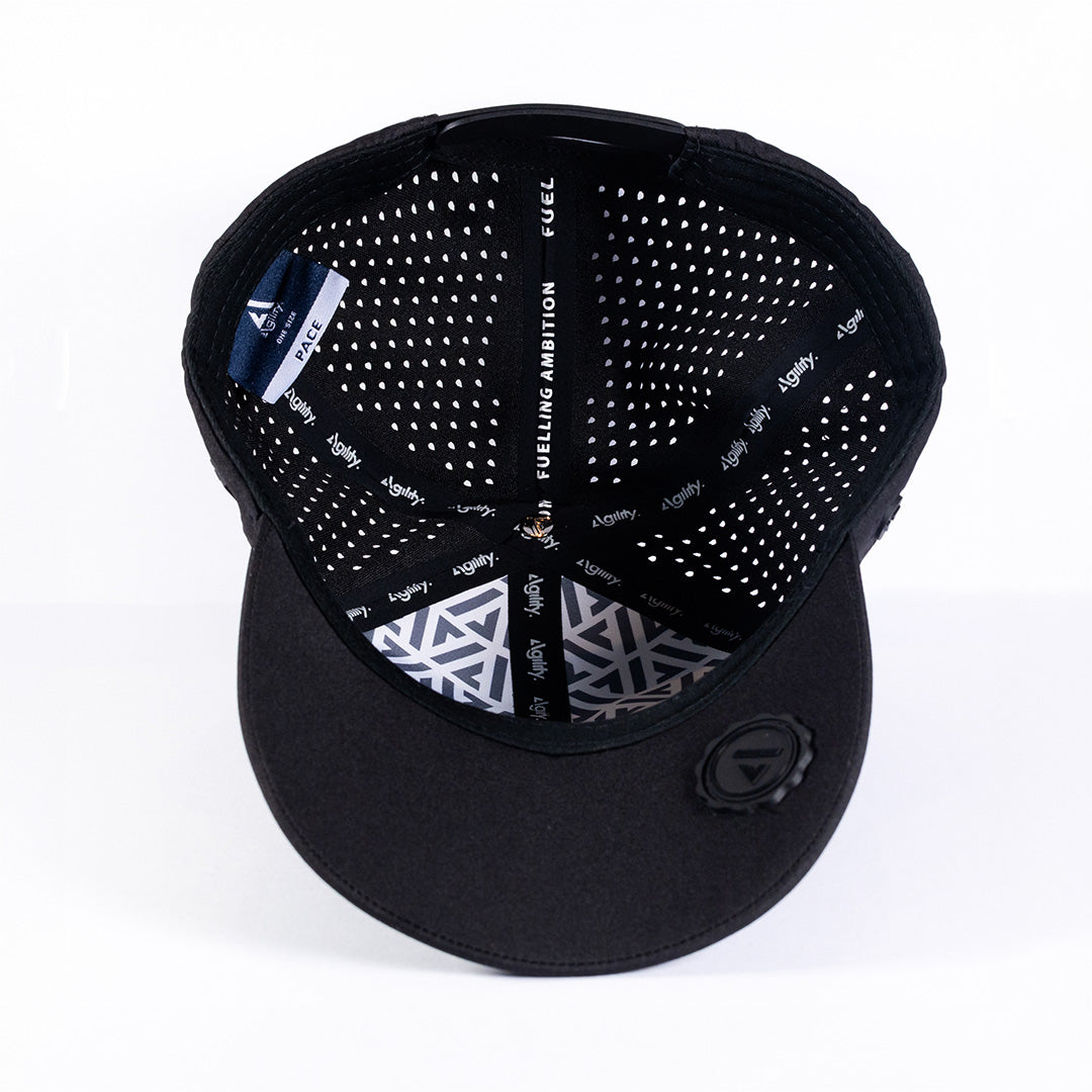 Black Pace Running Cap | Ultralight Performance Cap