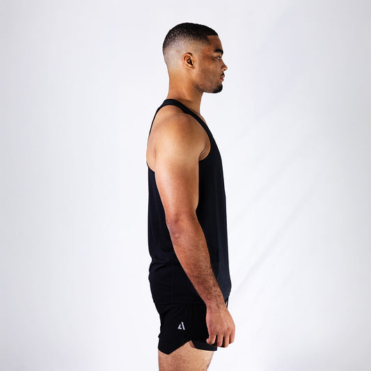 Black Apex Athlete Singlet | AeroFlex™ Performance Training & Running Top