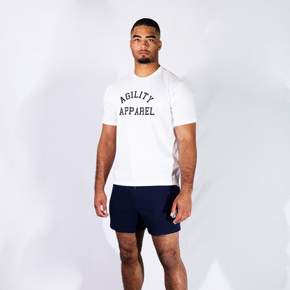 White Logo Tee | Relaxed Fit Moisture-Absorbing T-Shirt with UPF40+