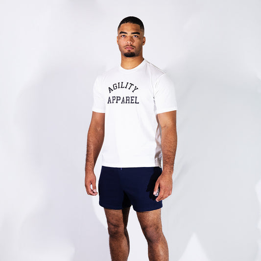 White Logo Tee | Relaxed Fit Moisture-Absorbing T-Shirt with UPF40+