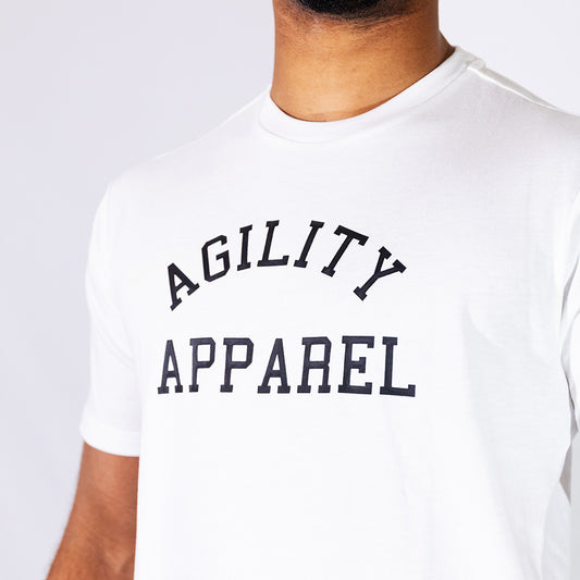 White Logo Tee | Relaxed Fit Moisture-Absorbing T-Shirt with UPF40+