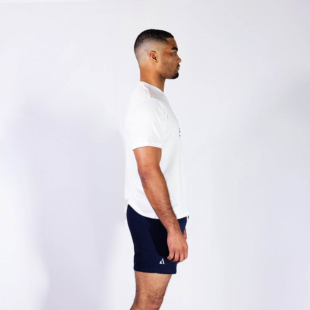 White Logo Tee | Relaxed Fit Moisture-Absorbing T-Shirt with UPF40+