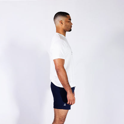 White Logo Tee | Relaxed Fit Moisture-Absorbing T-Shirt with UPF40+