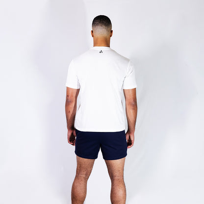White Logo Tee | Relaxed Fit Moisture-Absorbing T-Shirt with UPF40+