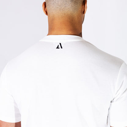 White Logo Tee | Relaxed Fit Moisture-Absorbing T-Shirt with UPF40+