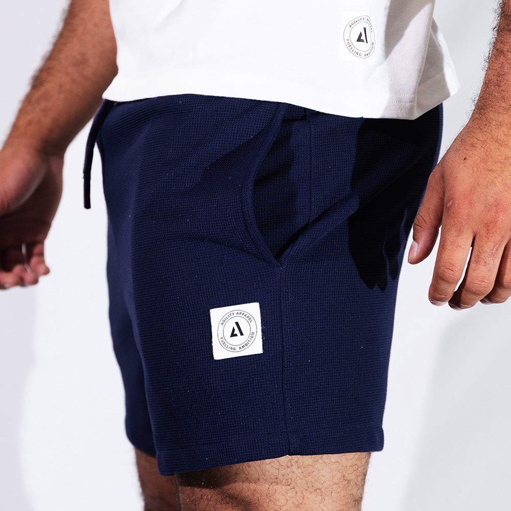 Deep Navy RECOVERY Waffle Shorts