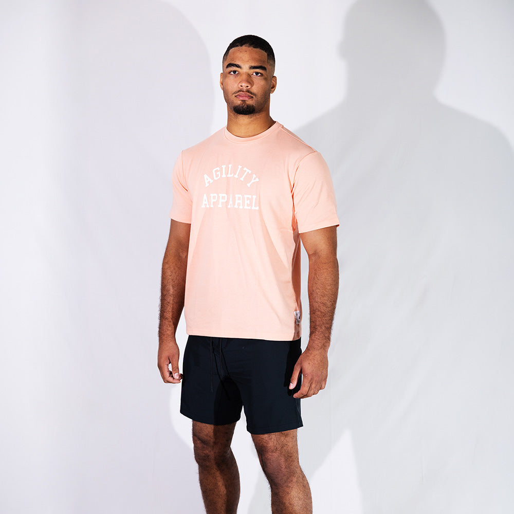 Salmon Logo Tee | Relaxed Fit Moisture-Absorbing T-Shirt with UPF40+