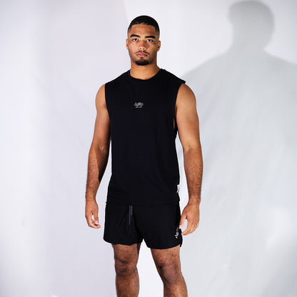 Black Training Tank | Relaxed Fit Moisture-Absorbing Tank  with UPF40+