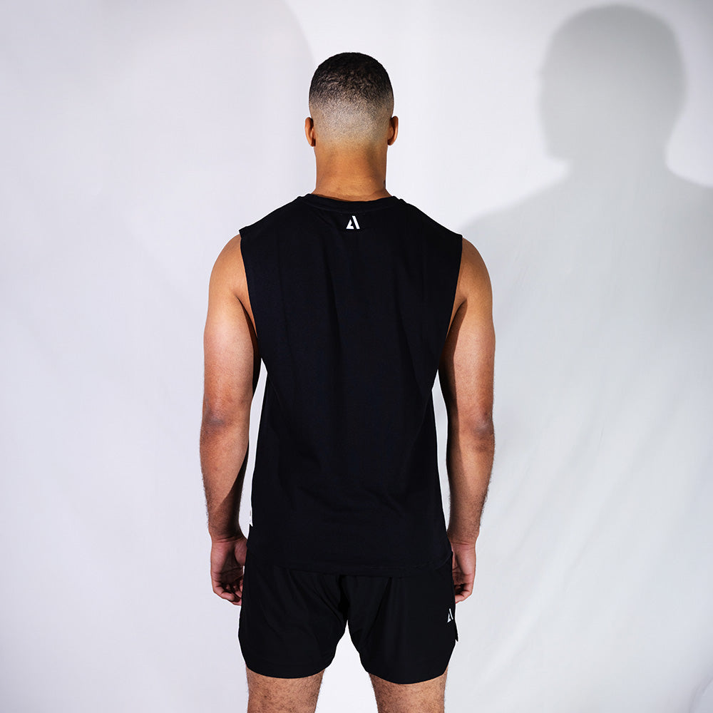 Black Training Tank | Relaxed Fit Moisture-Absorbing Tank  with UPF40+