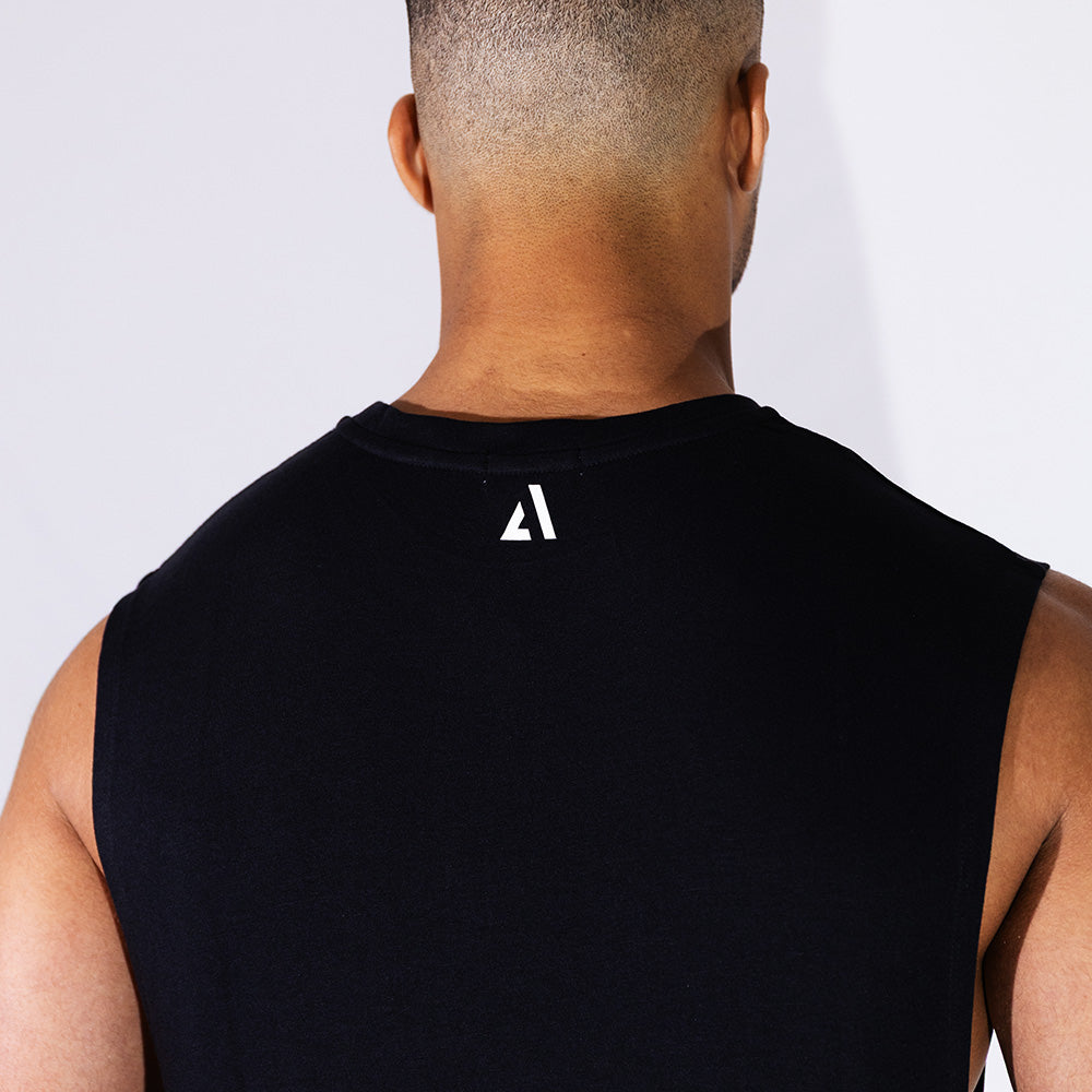 Black Training Tank | Relaxed Fit Moisture-Absorbing Tank  with UPF40+