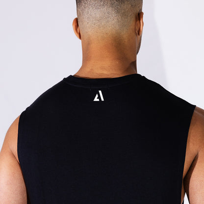 Black Training Tank | Relaxed Fit Moisture-Absorbing Tank  with UPF40+