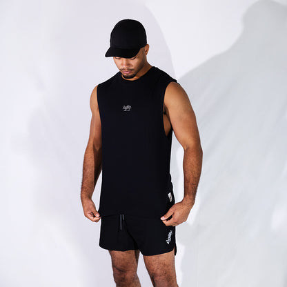 Black Training Tank | Relaxed Fit Moisture-Absorbing Tank  with UPF40+