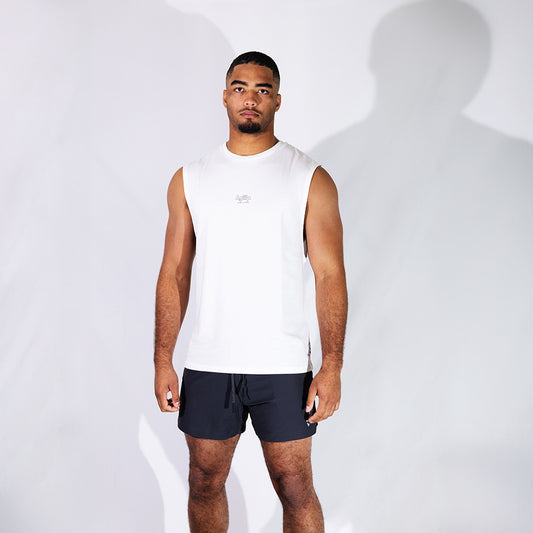 White Training Tank | Relaxed Fit Moisture-Absorbing Tank with UPF40+