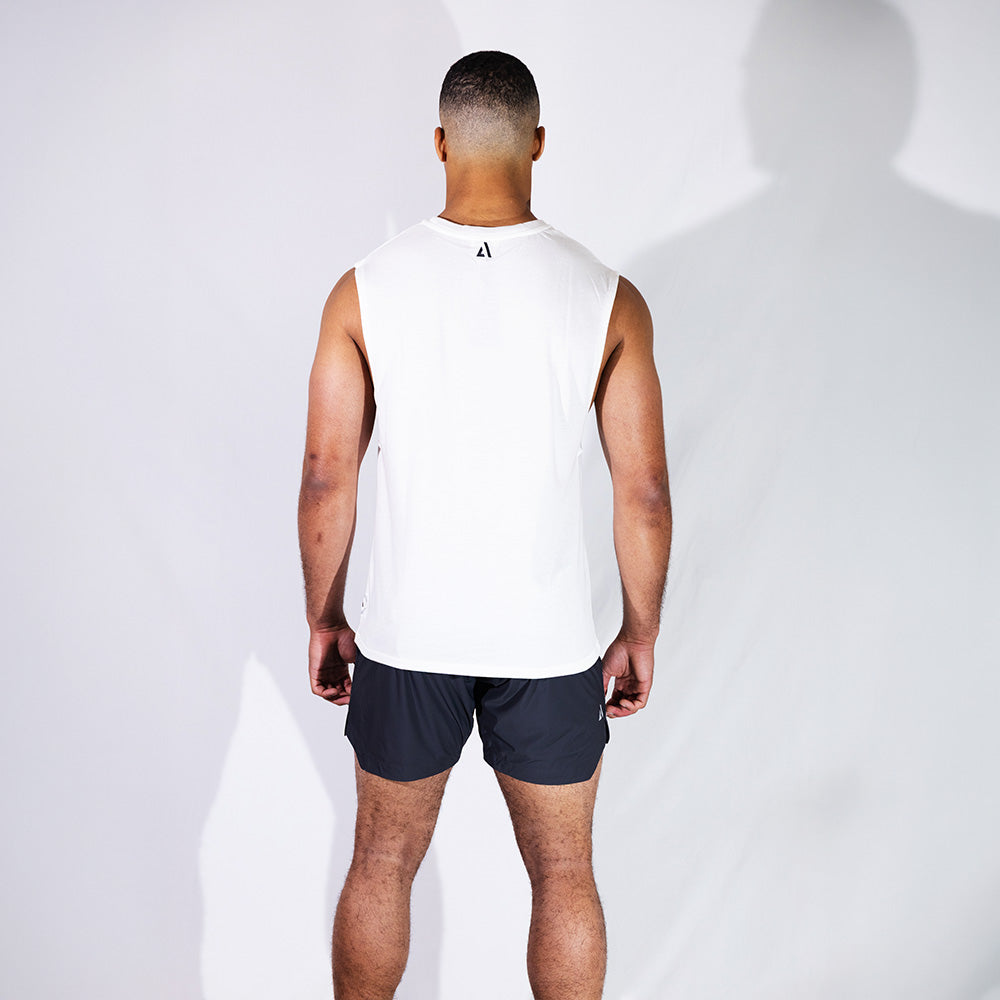 White Training Tank | Relaxed Fit Moisture-Absorbing Tank with UPF40+