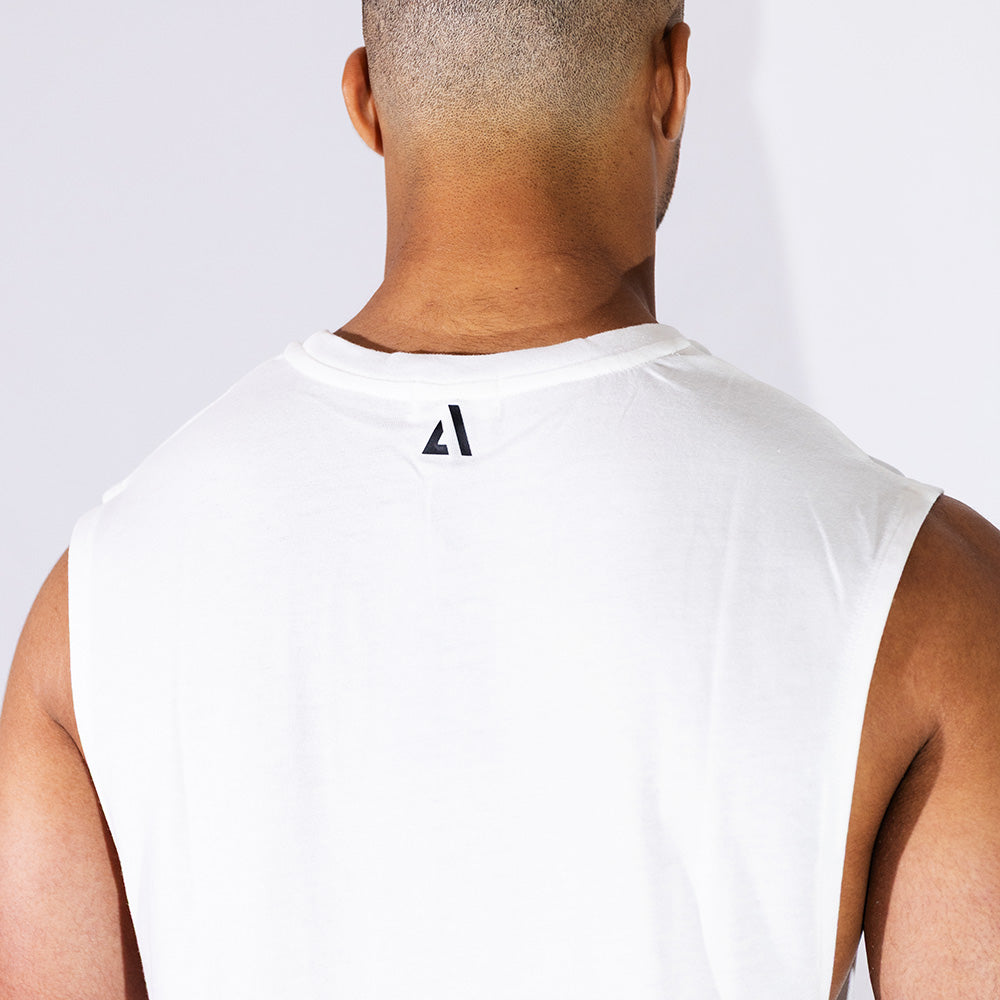 White Training Tank | Relaxed Fit Moisture-Absorbing Tank with UPF40+