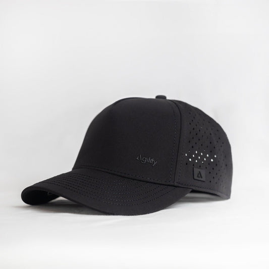 Black Balance Performance Cap | Lightweight Moisture - Wicking Athletic Hat - AgilityApparel