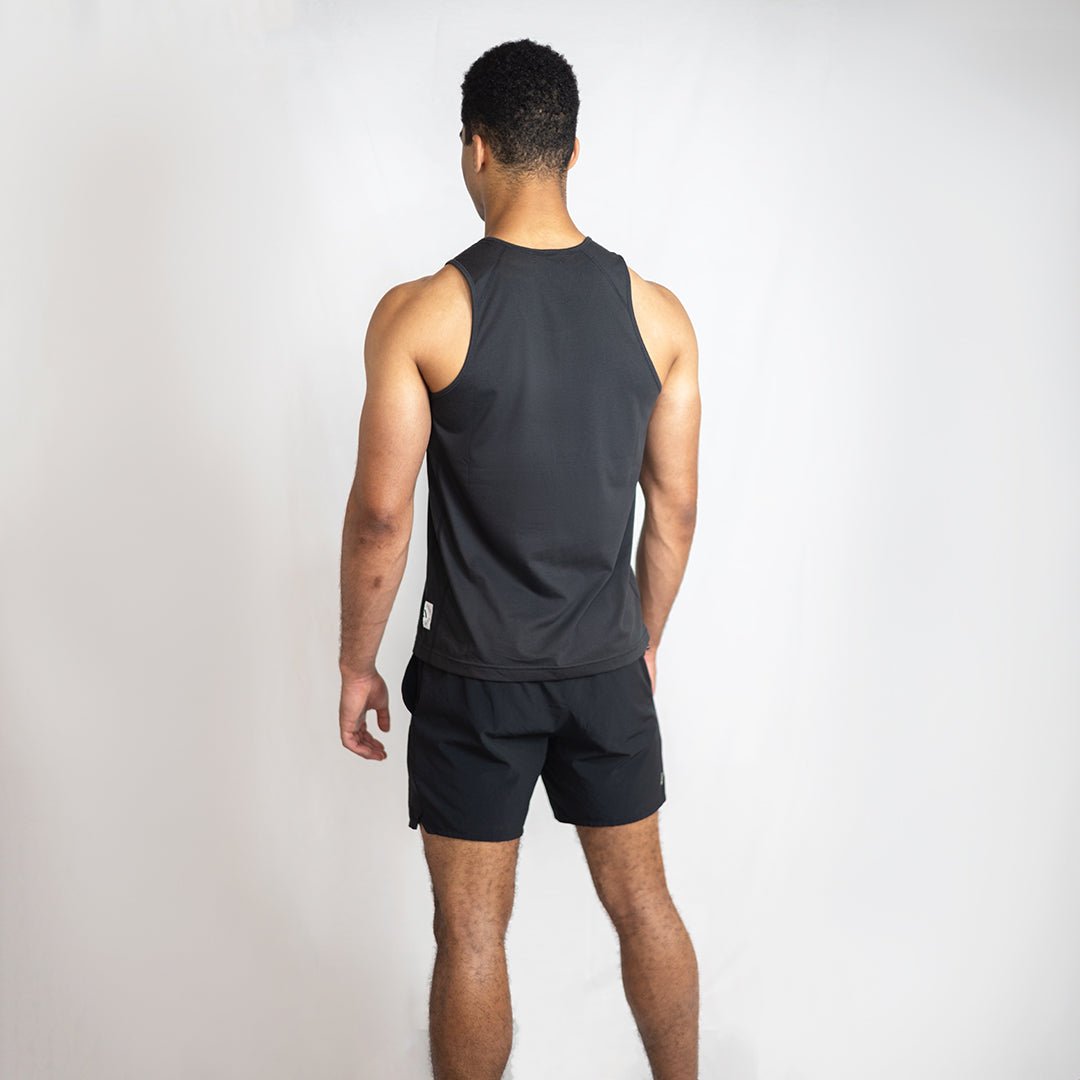 Black Iroflex Core Singlet | Fitted Endurance Training & Running Top - AgilityApparel
