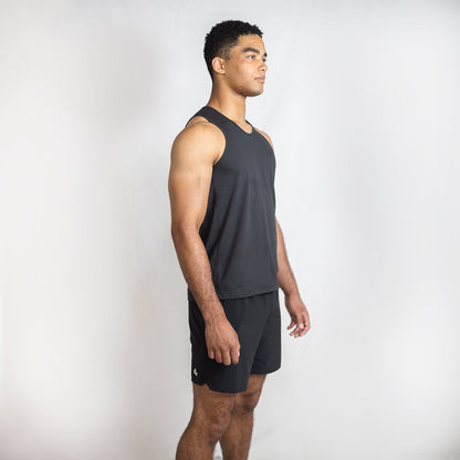 Black Iroflex Core Singlet | Fitted Endurance Training & Running Top - AgilityApparel