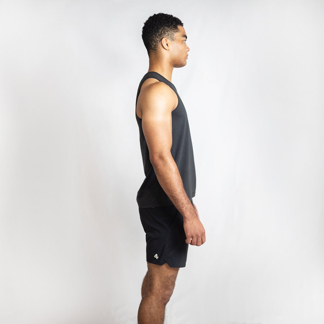 Black Iroflex Core Singlet | Fitted Endurance Training & Running Top - AgilityApparel