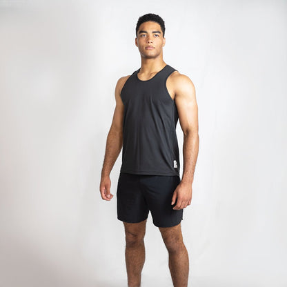 Black Iroflex Core Singlet | Fitted Endurance Training & Running Top - AgilityApparel