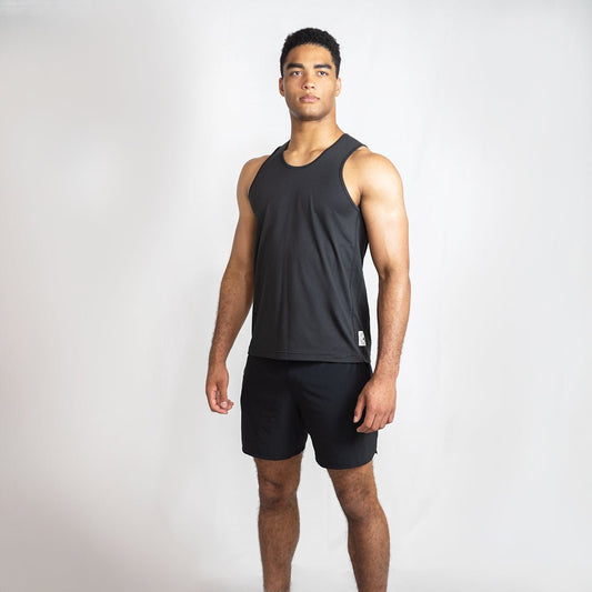 Black Iroflex Core Singlet | Fitted Endurance Training & Running Top - AgilityApparel