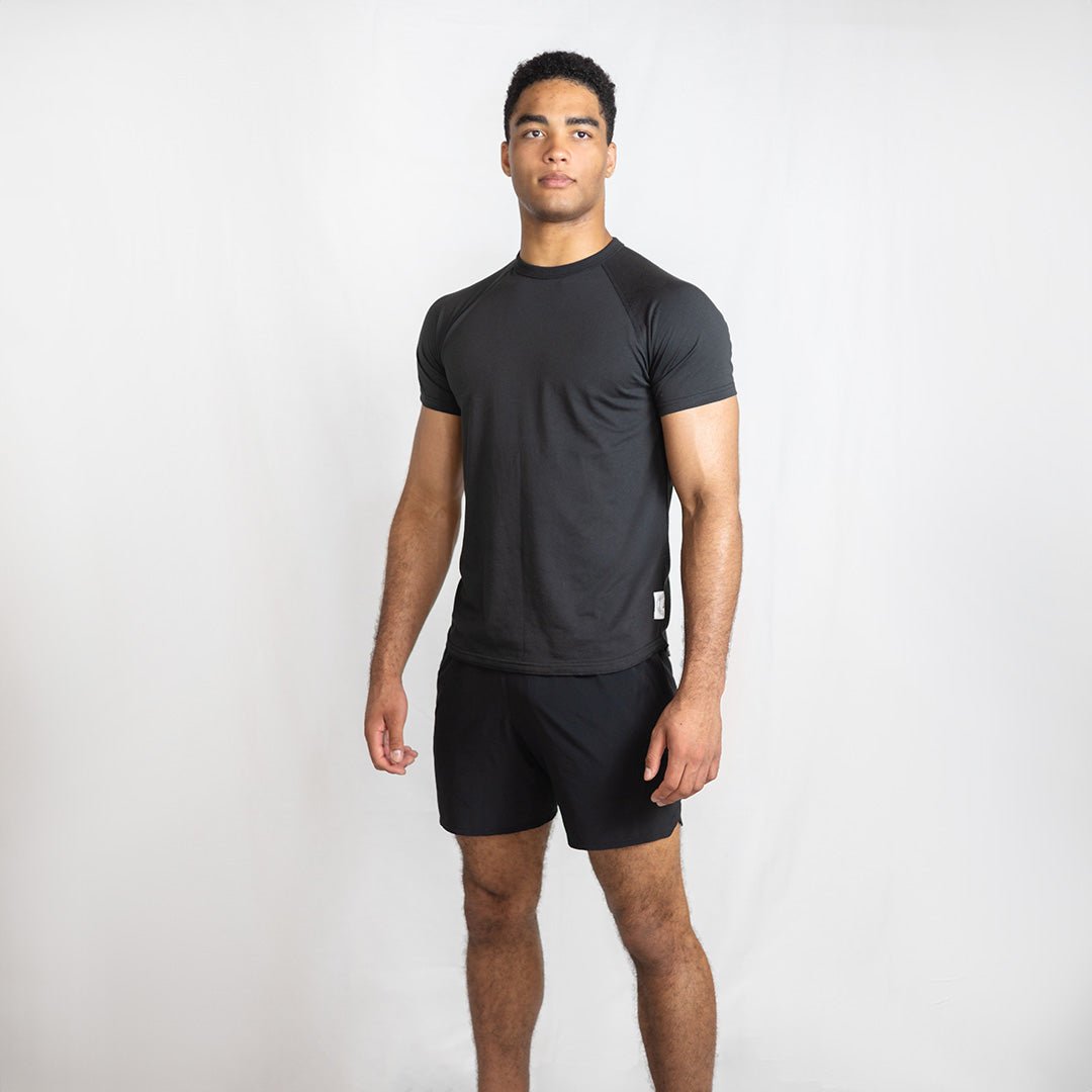 Black Iroflex Core Tee | Fitted Performance Training T-Shirt - AgilityApparel