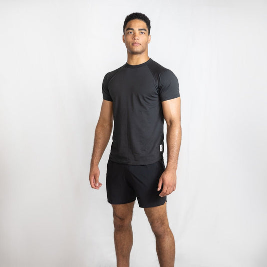 Black Iroflex Core Tee | Fitted Performance Training T-Shirt - AgilityApparel
