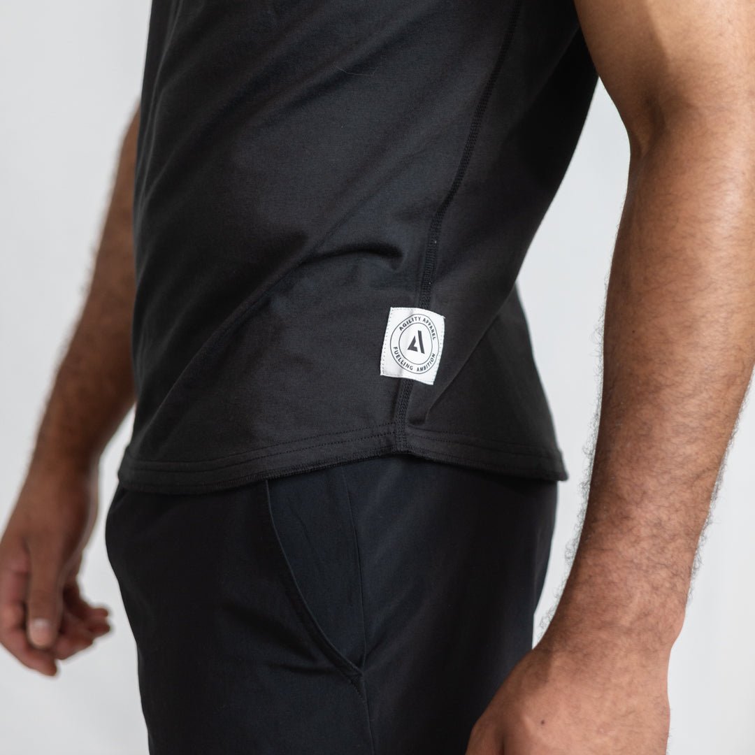Black Iroflex Core Tee | Fitted Performance Training T-Shirt - AgilityApparel