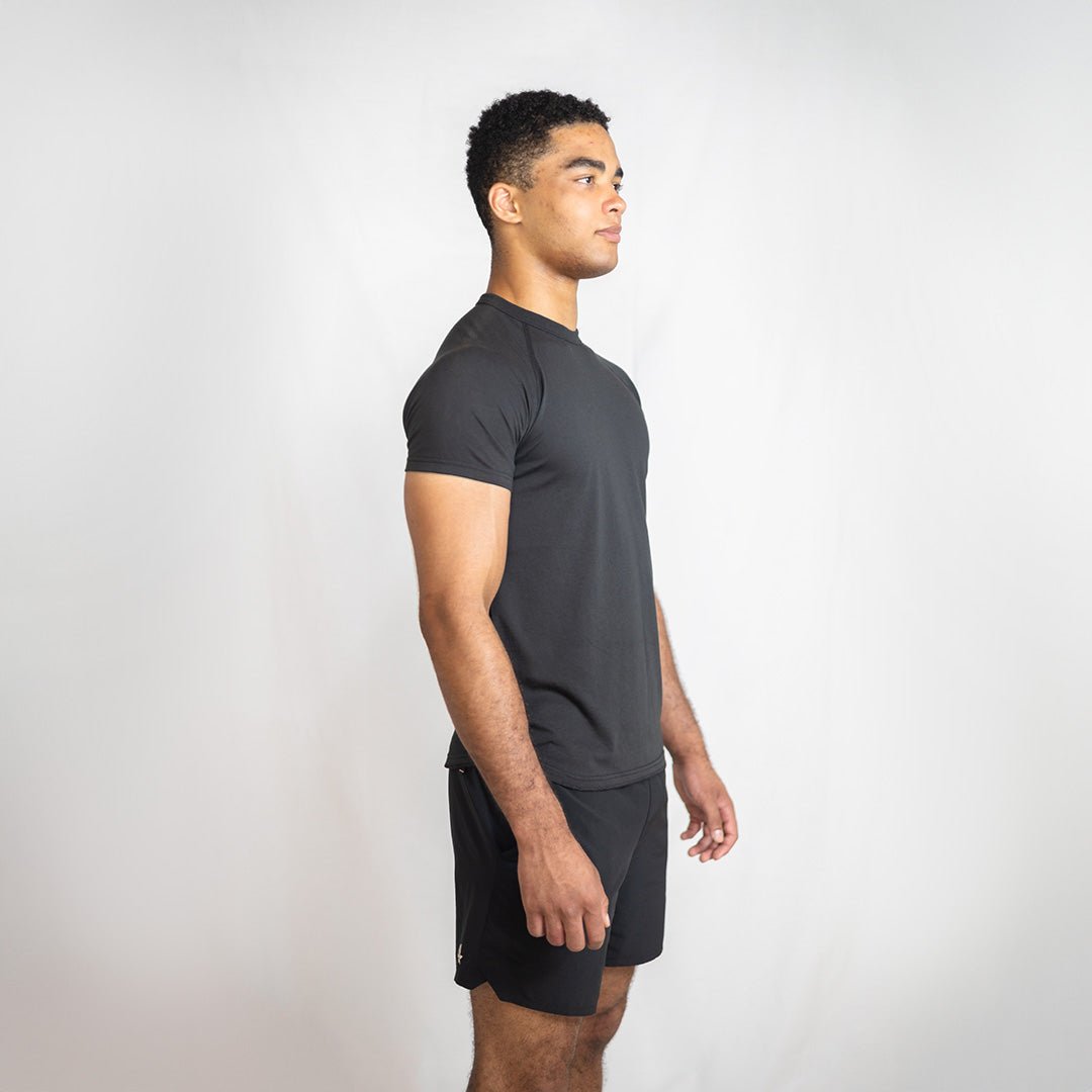 Black Iroflex Core Tee | Fitted Performance Training T-Shirt - AgilityApparel