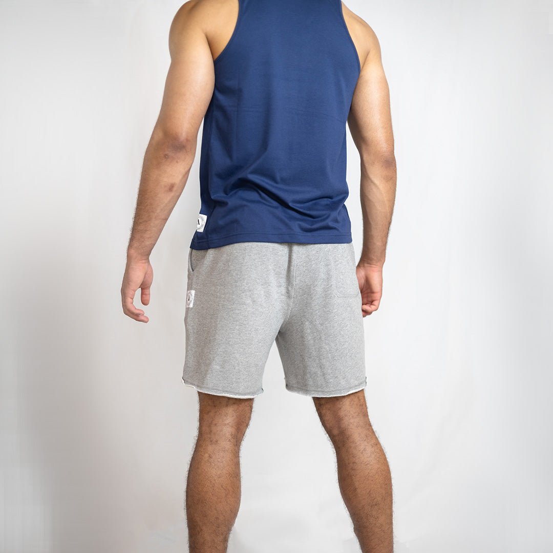 Grey Marle Midweight Organic Terry Shorts | 5.5" Cut - Off Training & Recovery Short - AgilityApparel
