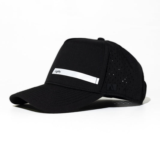 Jet Black Cruz Performance Cap | Lightweight Moisture - Wicking Athletic Hat - AgilityApparel