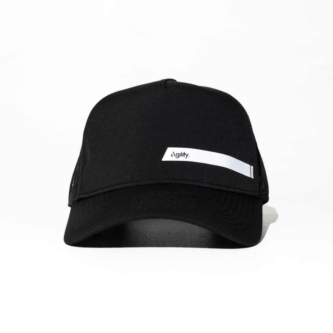 Jet Black Cruz Performance Cap | Lightweight Moisture - Wicking Athletic Hat - AgilityApparel