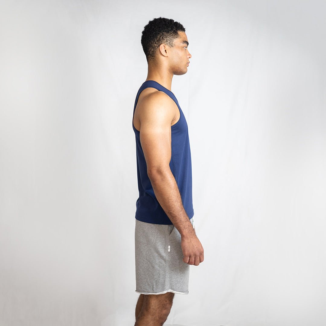 Navy Iroflex Core Singlet | Fitted Endurance Training & Running Top - AgilityApparel