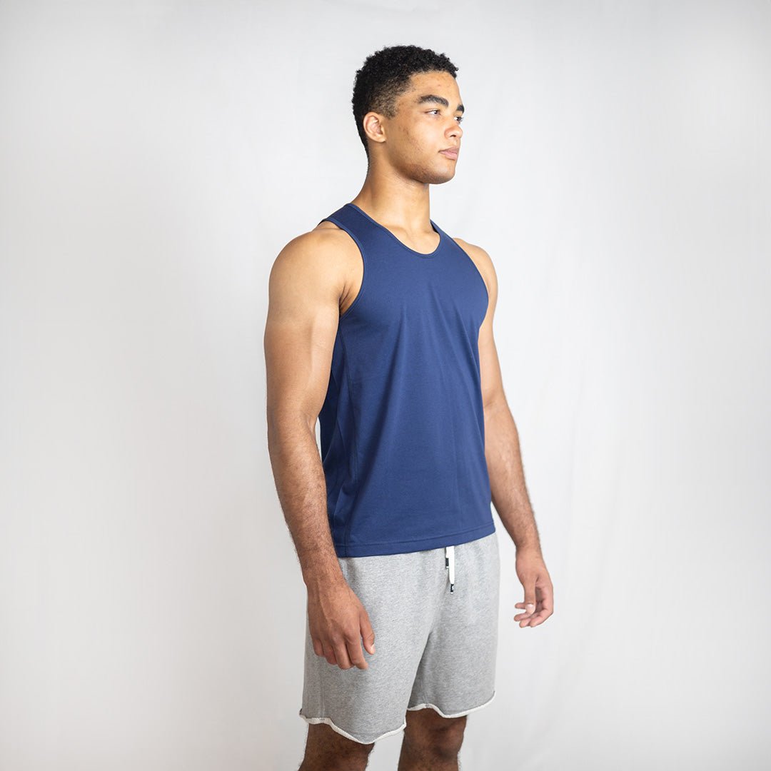 Navy Iroflex Core Singlet | Fitted Endurance Training & Running Top - AgilityApparel