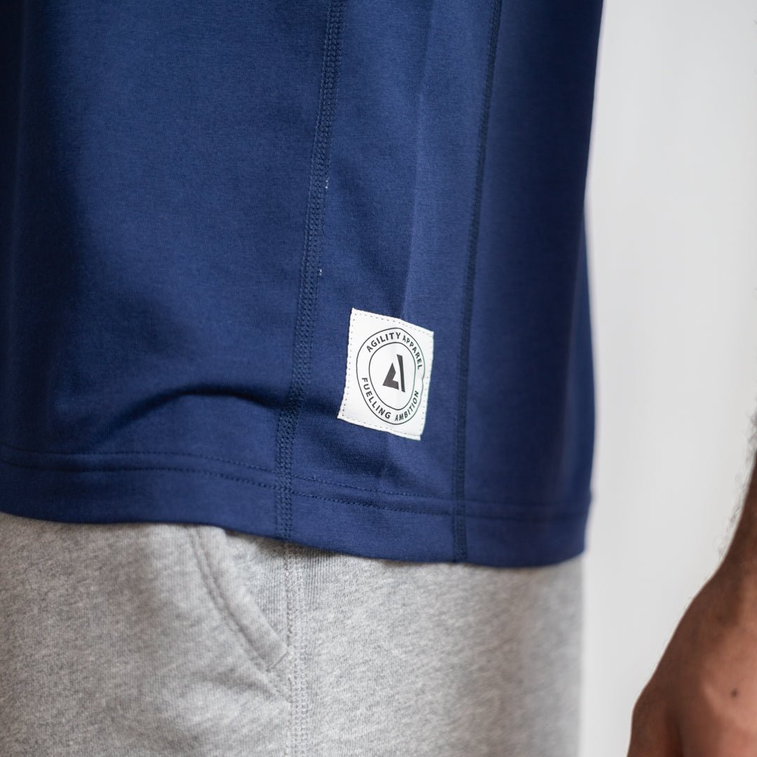 Navy Iroflex Core Singlet | Fitted Endurance Training & Running Top - AgilityApparel