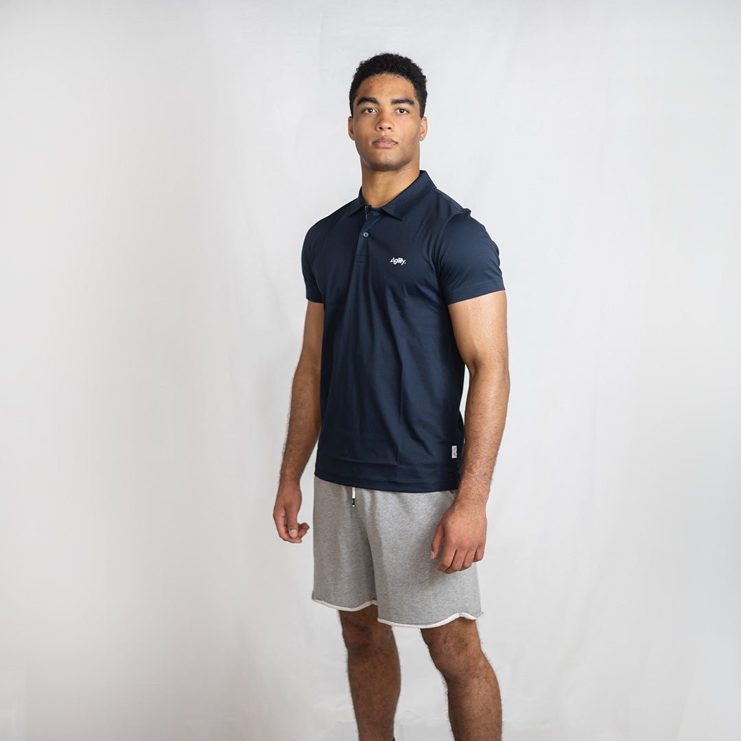 Navy Mercerised Cotton Performance Polo | Premium Recovery Shirt - AgilityApparel
