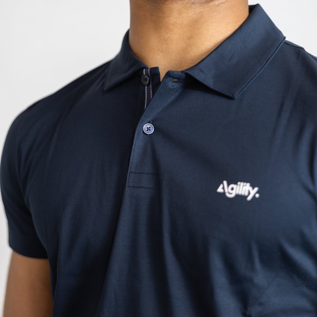 Navy Mercerised Cotton Performance Polo | Premium Recovery Shirt - AgilityApparel