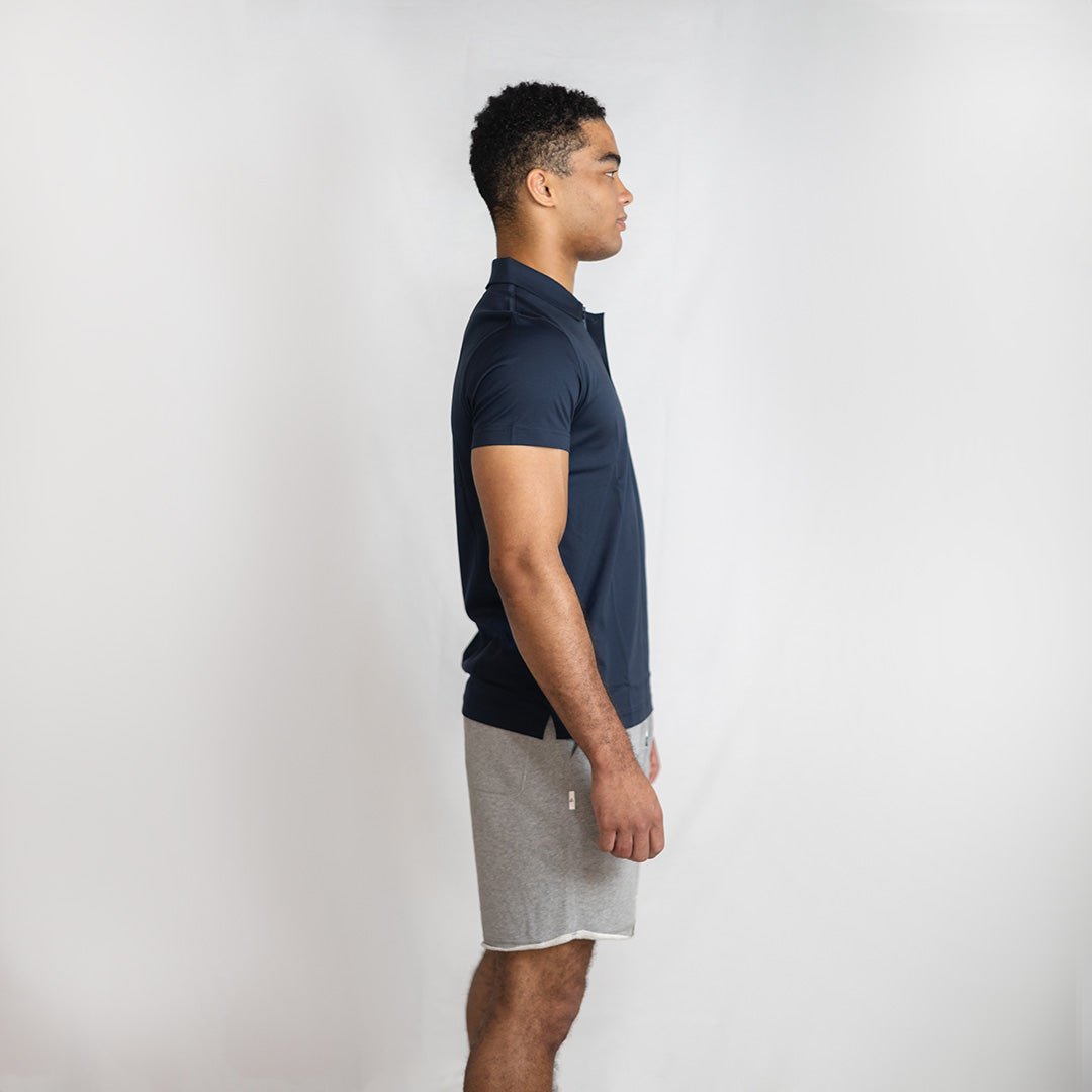 Navy Mercerised Cotton Performance Polo | Premium Recovery Shirt - AgilityApparel