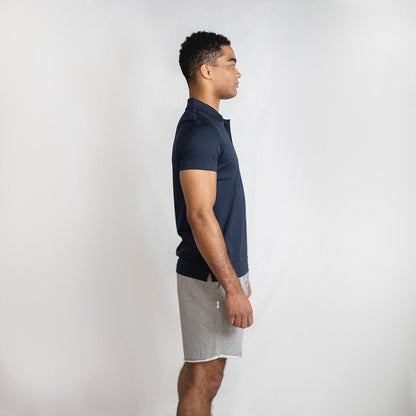 Navy Mercerised Cotton Performance Polo | Premium Recovery Shirt - AgilityApparel