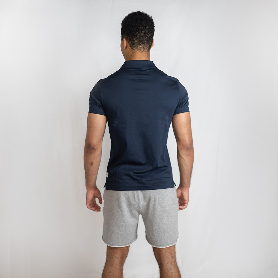 Navy Mercerised Cotton Performance Polo | Premium Recovery Shirt - AgilityApparel